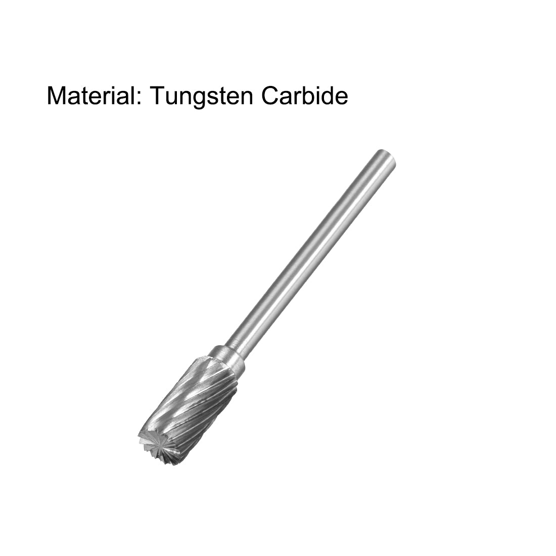 Harfington Single Cut Rotary Burrs File Cylinder Shape 1/8" Shank and 1/4" Head Size 2pcs