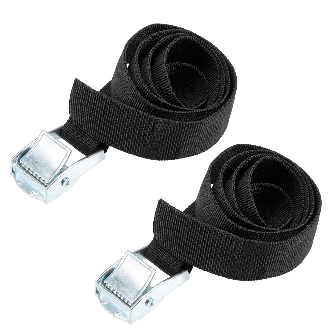 Harfington 0.8M x 25mm Lashing Strap Cargo Tie Down StrapsBuckle Up to 80Kg, Black, 2Pcs