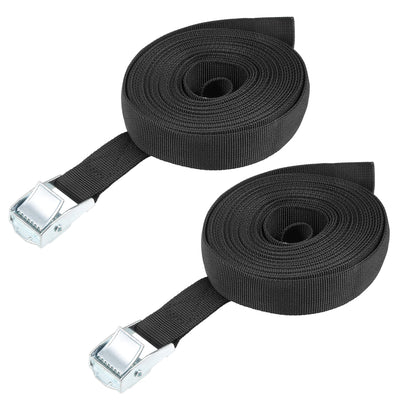 Harfington Cam Buckle Tie Down Lashing Strap  M for Moving Cargo, Pack of 2
