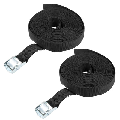 Harfington Cam Buckle Tie Down Lashing Strap Mx mm  Kg Load Cap for Moving Cargo, Pack of 2