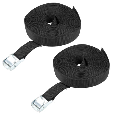 Harfington Cam Buckle Tie Down Lashing Strap  M for Moving Cargo, Pack of 2