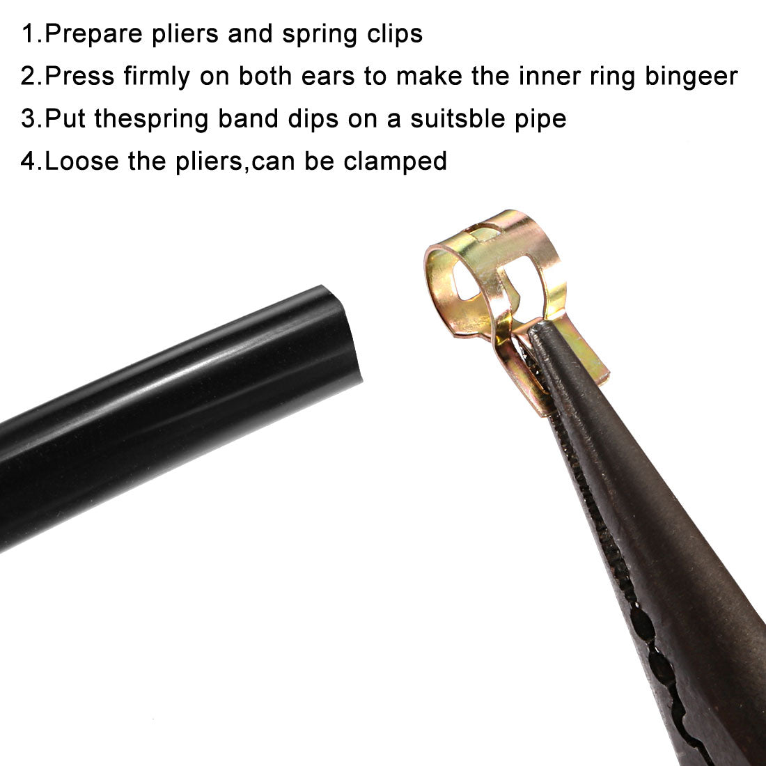 Harfington Hose Clamps, Spring Band Type Clips for Fuel Line Replacement