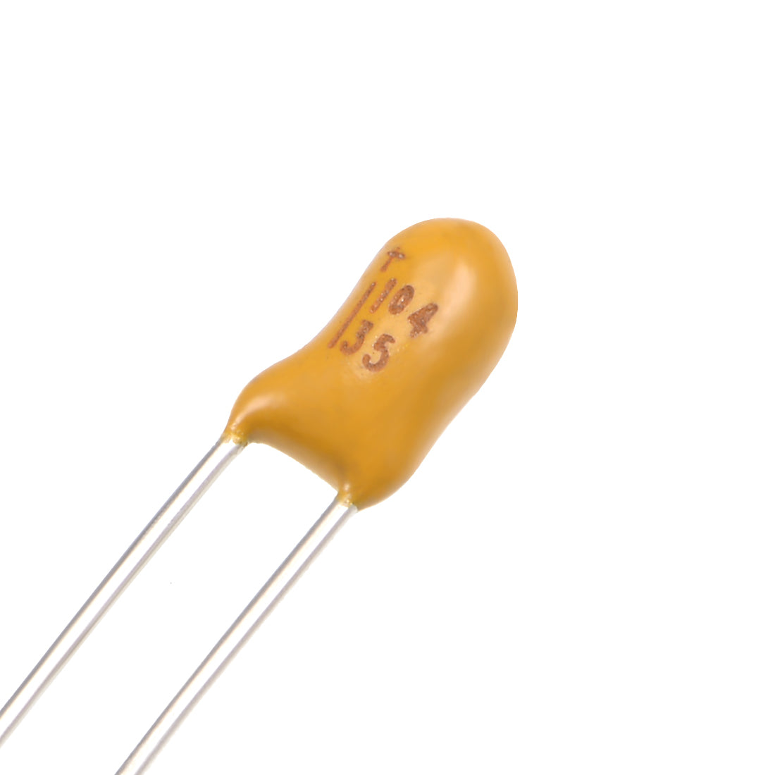 Harfington 0.1uF Tantalum Capacitor, 35V 2 Pin Yellow Radial Dipped Tantalum Bead Capacitors 5pcs