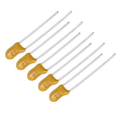 Harfington 0.1uF Tantalum Capacitor, 35V 2 Pin Yellow Radial Dipped Tantalum Bead Capacitors 5pcs