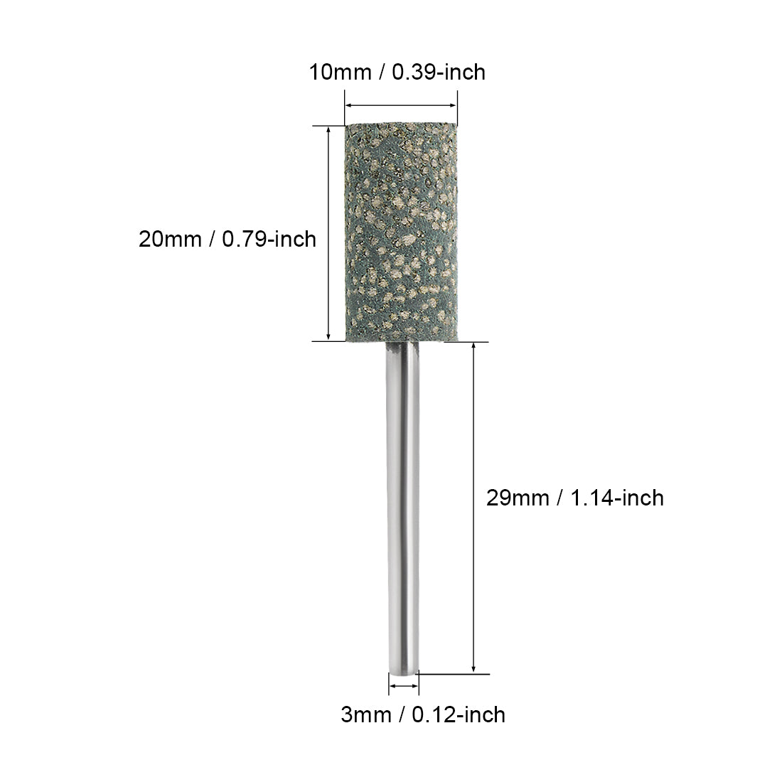 Harfington 10mm Rubber Mounted Points Cylinder Polishing Buffing Wheels with 1/8-inch Shank for Rotary Tools 15 Pcs