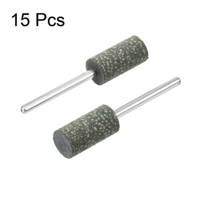Harfington 10mm Rubber Mounted Points Cylinder Polishing Buffing Wheels with 1/8-inch Shank for Rotary Tools 15 Pcs