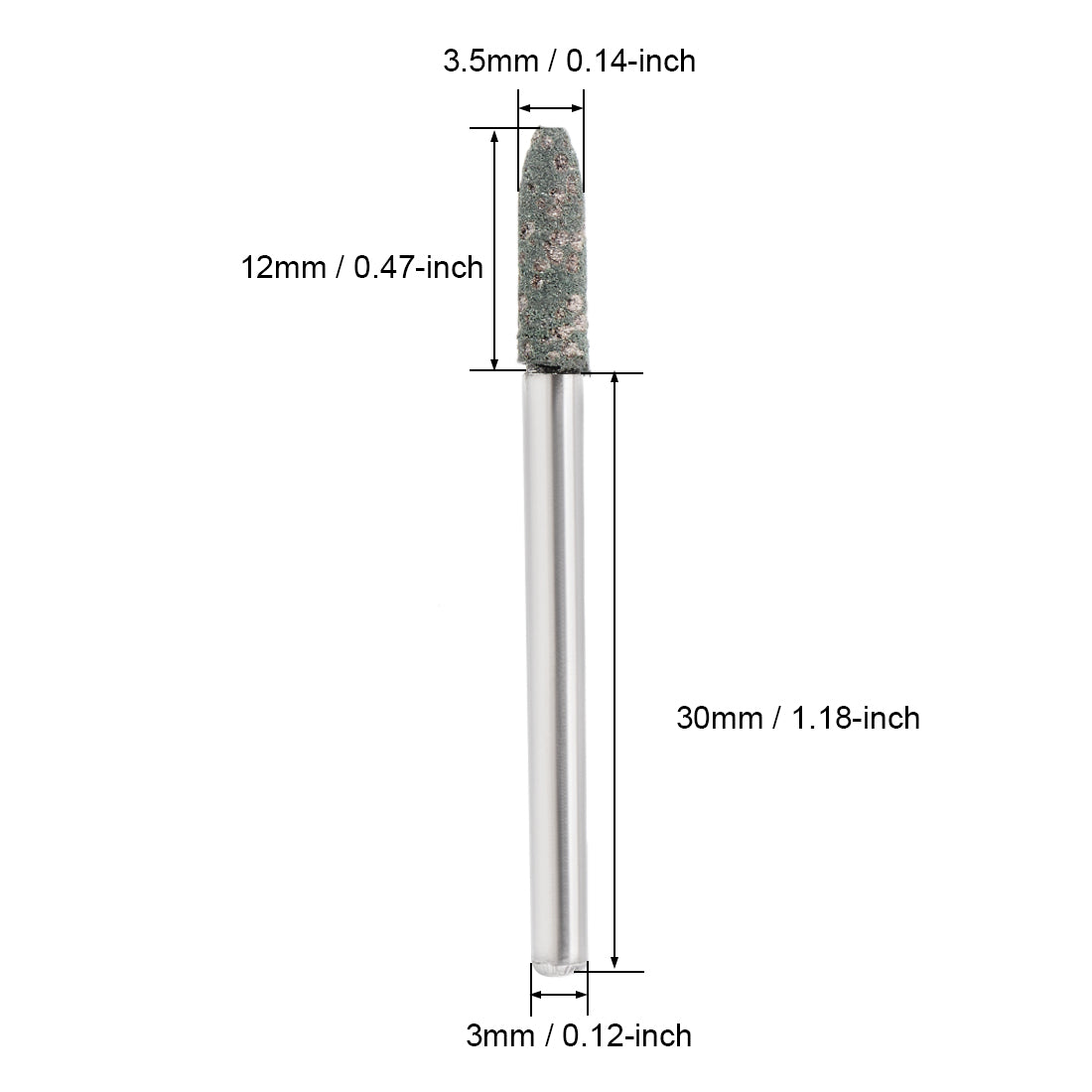 Harfington 3.5mm Rubber Mounted Points Tapered Polishing Buffing Wheels with 1/8-inch Shank for Rotary Tools 10 Pcs
