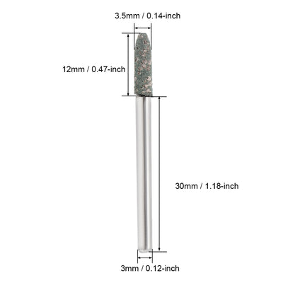 Harfington 3.5mm Rubber Mounted Points Tapered Polishing Buffing Wheels with 1/8-inch Shank for Rotary Tools 10 Pcs