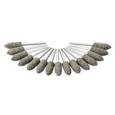 Harfington 8mm Rubber Mounted Points Tapered Polishing Buffing Wheels with 1/8-inch Shank for Rotary Tools 15 Pcs