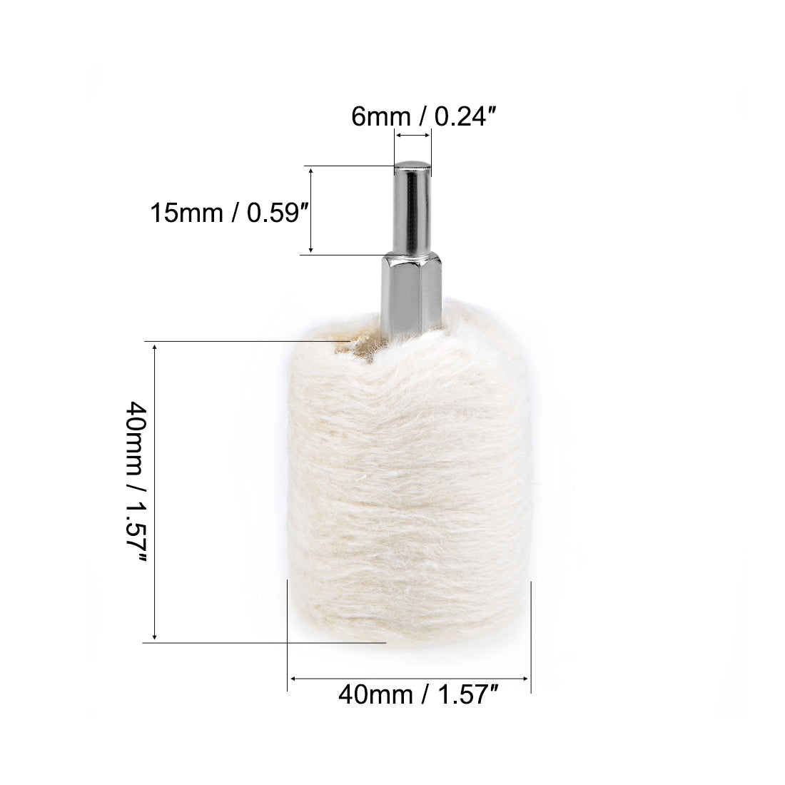 Harfington 40mm Buffing Polishing Mop Wheel Cotton with 1/4-inch Handle for Manifold Aluminum Stainless Steel Chrome 4 Pcs