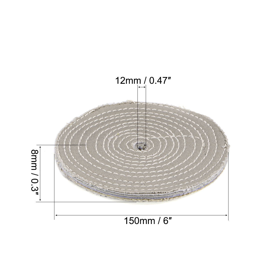 Harfington 6-Inch Buffing Polishing Pad Wheel Cotton for Manifold Aluminum Stainless Steel Chrome 2 Pcs
