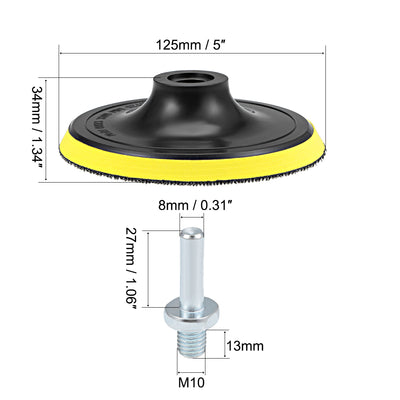 Harfington 5-inch Hook and Loop Backing Pad, Orbital Sander Polisher Polishing Sanding Pad M10 Drill Adapter