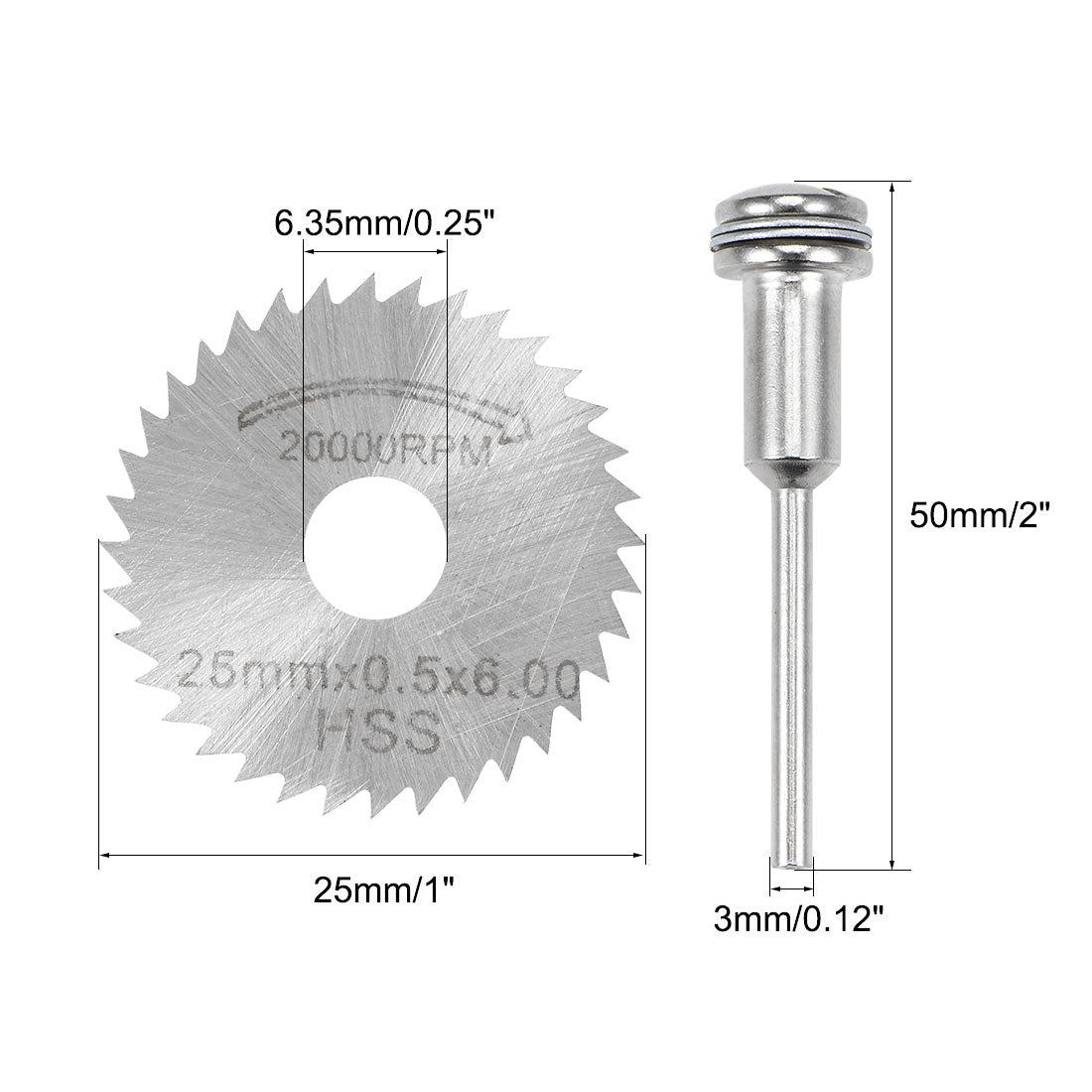 Harfington 1-Inch Mini Cutting Wheels High Speed Steel with 1/8-inch Mandrel 4 Set