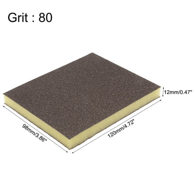 Harfington Sanding Sponge, Coarse Grit 80 Grit Sanding Block Pad, 4.72" x 3.86" x 0.47" Size 12pcs