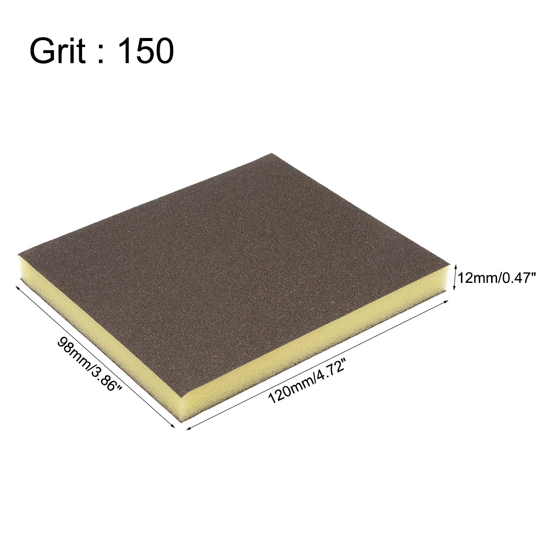 Harfington Sanding Sponge, Medium Grit 150 Grit Sanding Block Pad, 4.72" x 3.86" x 0.47" Size Brown 4pcs