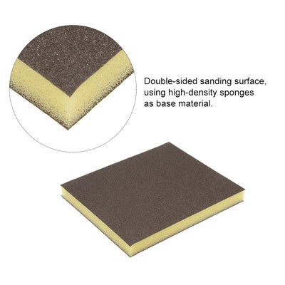 Harfington Sanding Sponge, Medium Grit 150 Grit Sanding Block Pad, 4.72" x 3.86" x 0.47" Size Brown 4pcs
