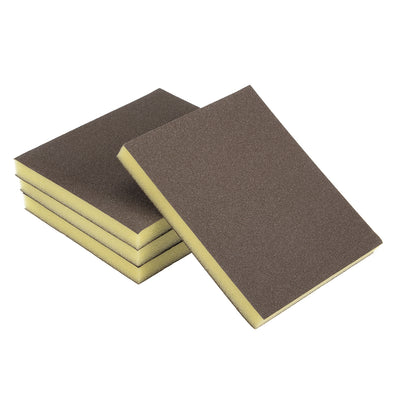 Harfington Sanding Sponge, Medium Grit 150 Grit Sanding Block Pad, 4.72" x 3.86" x 0.47" Size Brown 4pcs