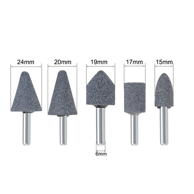 Harfington Abrasive Stone Points Set Grinding Wheel Polishing Head Bit with 6mm Shank 1 Set (10Pcs)