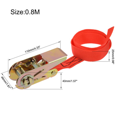 Harfington Ratchet Tie Down Lashing Strap  Meters  Kg Load Cap for Moving Cargo, Pack of 2
