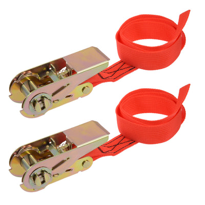 Harfington Ratchet Tie Down Lashing Strap  Meters  Kg Load Cap for Moving Cargo, Pack of 2