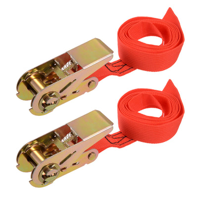 Harfington Ratchet Tie Down Lashing Strap  Meters  Kg Load Cap for Moving Cargo, Pack of 2