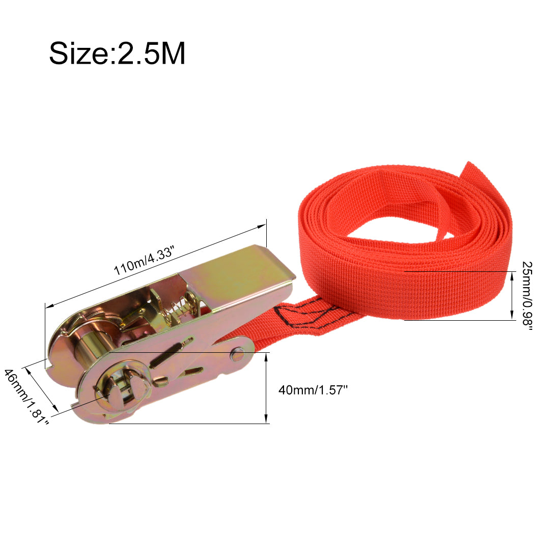 Harfington Ratchet Tie Down Lashing Strap Mxmm  Load Cap for Moving Cargo, Pack of 2