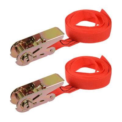 Harfington Ratchet Tie Down Lashing Strap Mxmm  Load Cap for Moving Cargo, Pack of 2