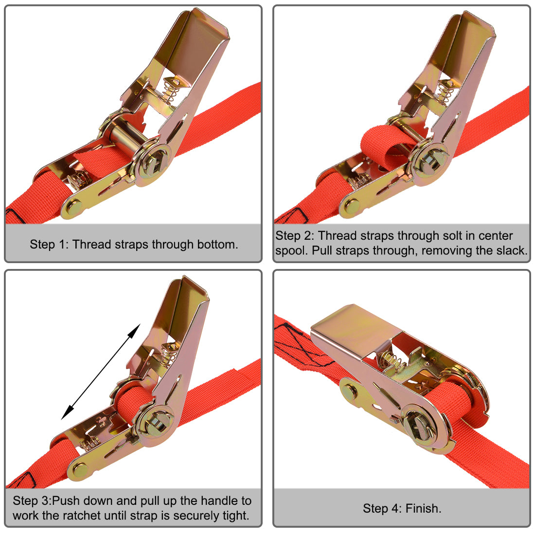 Harfington Ratchet Tie Down Lashing Strap  Meters  Kg Load Cap for Moving Cargo, Pack of 2