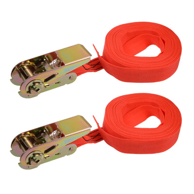 Harfington Ratchet Tie Down Lashing Strap  Meters  Kg Load Cap for Moving Cargo, Pack of 2