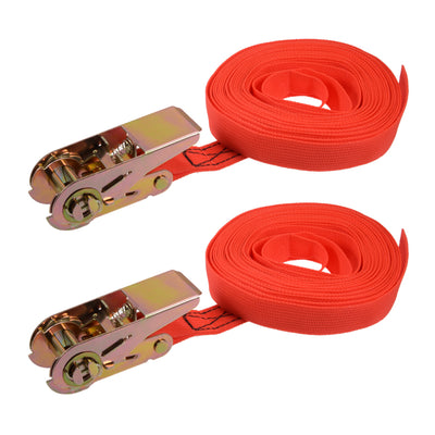 Harfington Ratchet Tie Down Lashing Strap Mxmm  Load Cap for Moving Cargo, Pack of 2