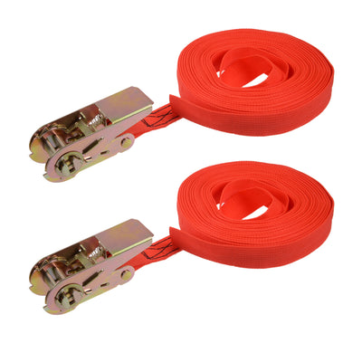 Harfington Ratchet Tie Down Lashing Strap Metersxmm for Moving Cargo, Pack of 2