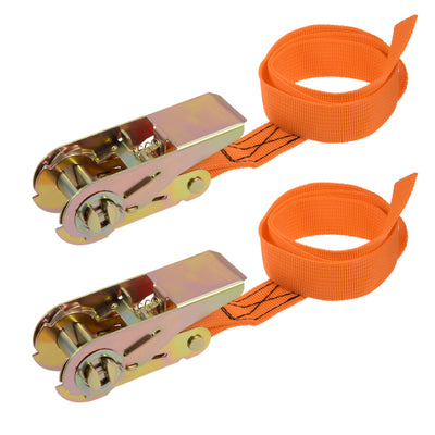 Harfington Ratchet Tie Down Lashing Strap Mxmm  Load Cap for Moving Cargo, Pack of 2