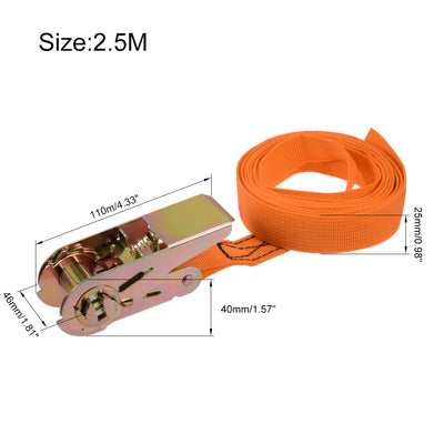 Harfington Ratchet Tie Down Lashing Strap Mxmm  Load Cap for Moving Cargo, Pack of 2