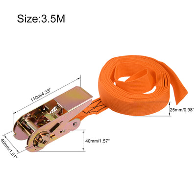 Harfington Ratchet Tie Down Lashing Strap  Meters  Kg Load Cap for Moving Cargo, Pack of 2