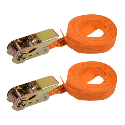 Harfington Ratchet Tie Down Lashing Strap  Meters  Kg Load Cap for Moving Cargo, Pack of 2