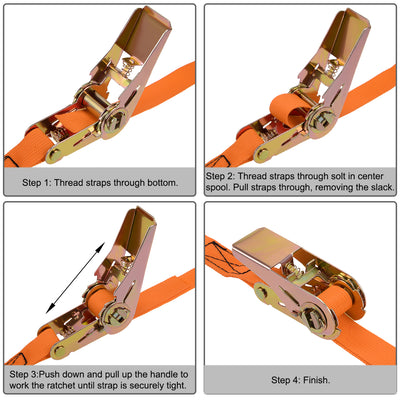 Harfington Ratchet Tie Down Lashing Strap Polypropylene for Moving Cargo, Pack of 1