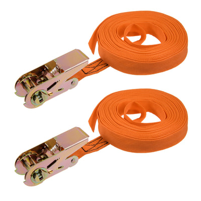 Harfington Ratchet Tie Down Lashing Strap  Meters  Kg Load Cap for Moving Cargo, Pack of 2