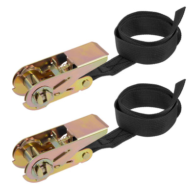 Harfington Ratchet Tie Down Lashing Strap Mxmm  Load Cap for Moving Cargo, Pack of 2