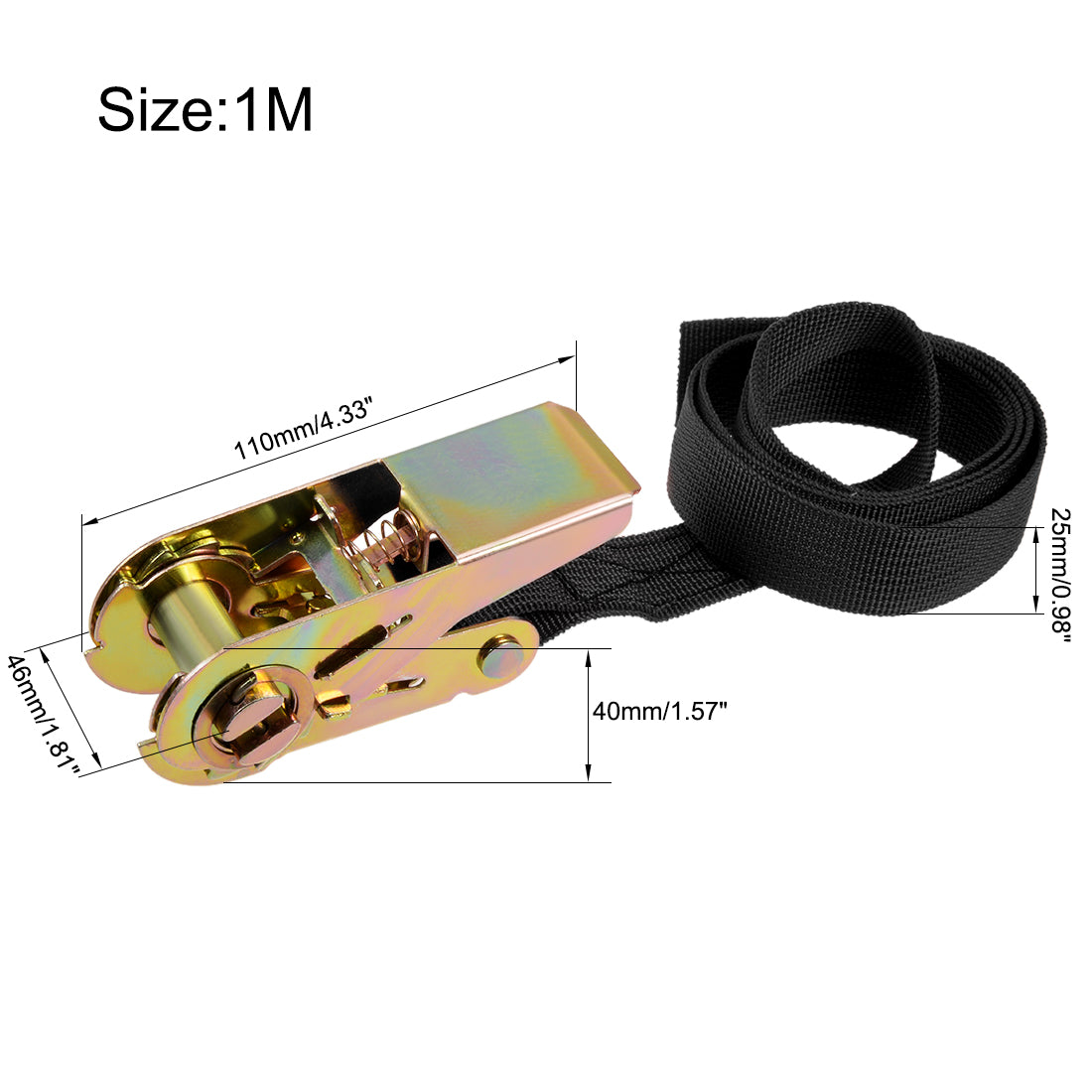 Harfington Ratchet Tie Down Strap for Moving Cargo,  Pack of 2