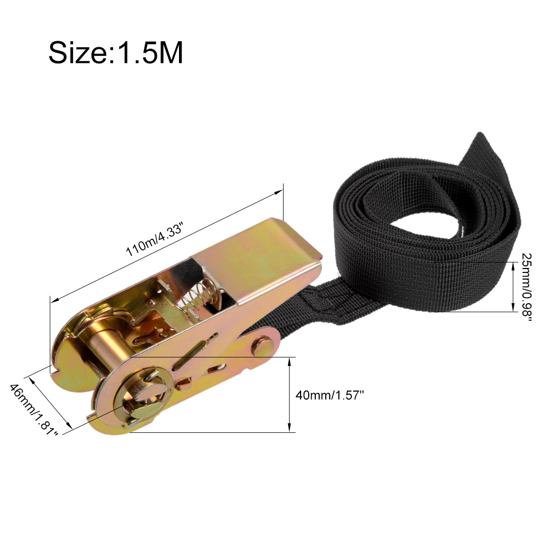 Harfington Ratchet Tie Down Lashing Strap  Meters  Kg Load Cap for Moving Cargo, Pack of 2