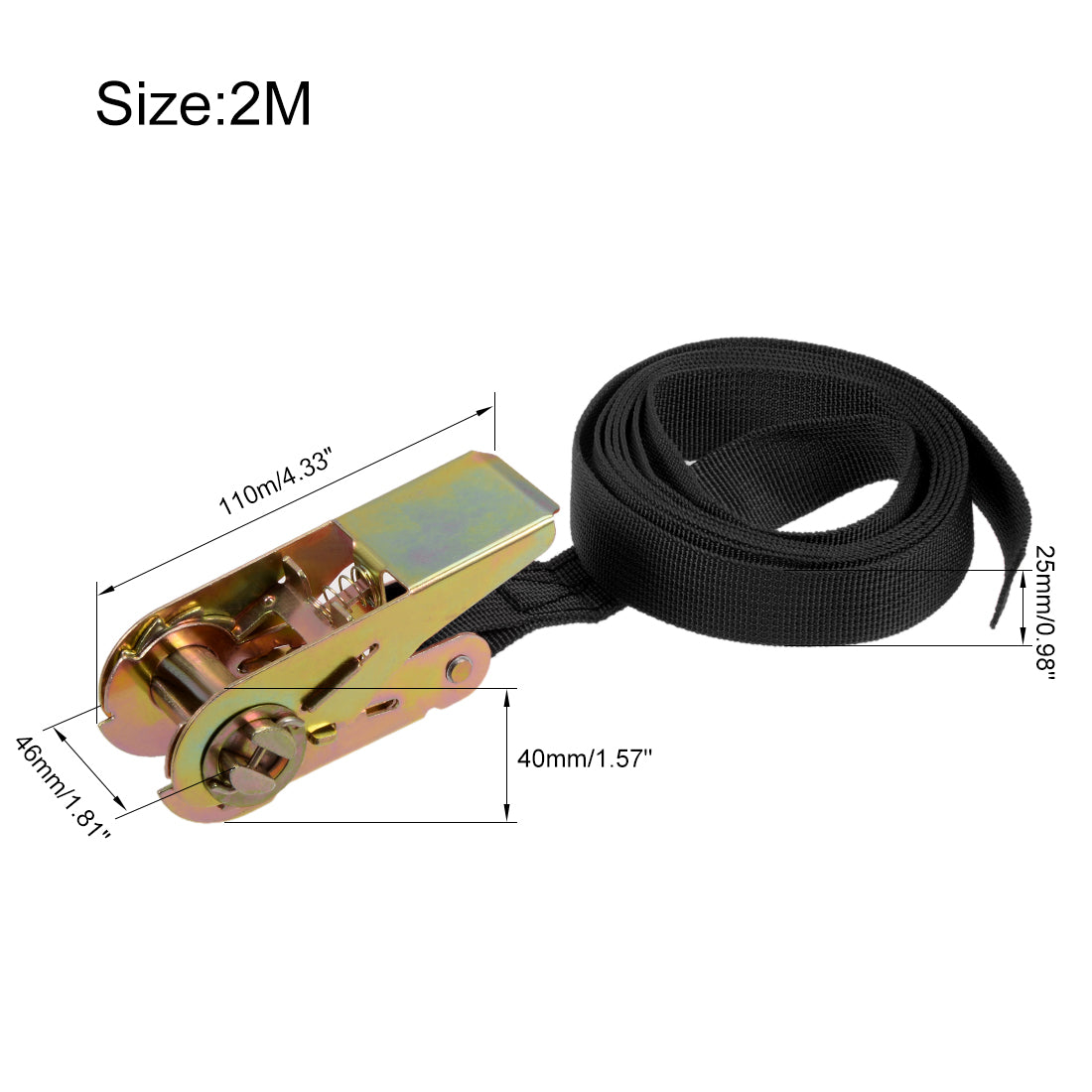 Harfington Ratchet Tie Down Lashing Strap Metersxmm for Moving Cargo, Pack of 2