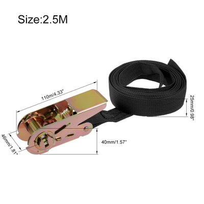 Harfington Ratchet Tie Down Lashing Strap Mxmm  Load Cap for Moving Cargo, Pack of 2
