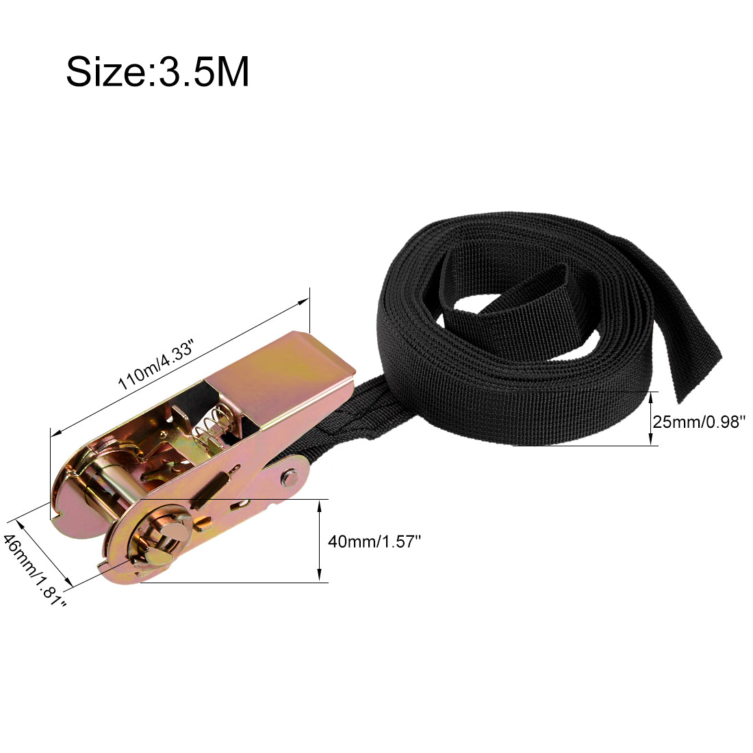 Harfington Ratchet Tie Down Lashing Strap  Meters  Kg Load Cap for Moving Cargo, Pack of 2