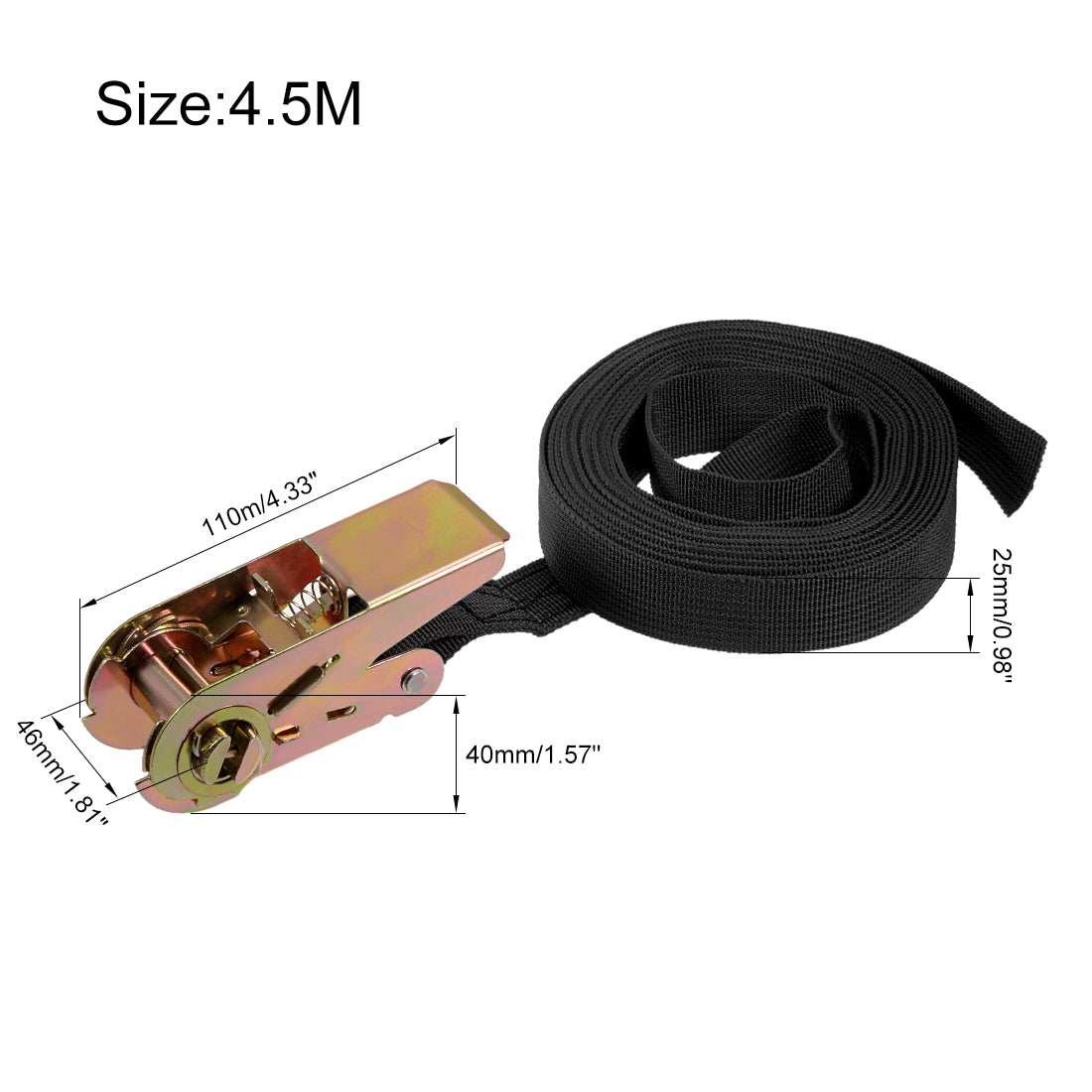 Harfington Ratchet Tie Down Lashing Strap Mxmm  Load Cap for Moving Cargo, Pack of 2