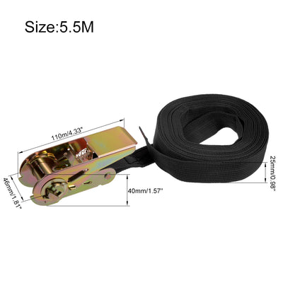 Harfington Ratchet Tie Down Lashing Strap  Meters  Kg Load Cap for Moving Cargo, Pack of 2