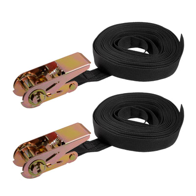 Harfington Ratchet Tie Down Lashing Strap Mxmm  Load Cap for Moving Cargo, Pack of 2