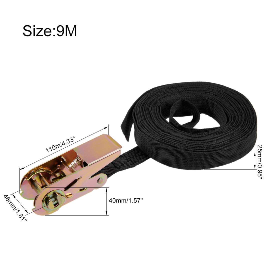 Harfington Ratchet Tie Down Lashing Strap  Meters  Kg Load Cap for Moving Cargo, Pack of 2