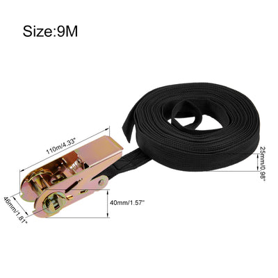 Harfington Ratchet Tie Down Lashing Strap  Meters  Kg Load Cap for Moving Cargo, Pack of 2