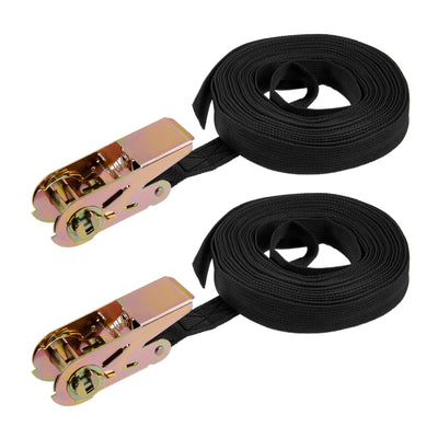 Harfington Ratchet Tie Down Lashing Strap  Meters  Kg Load Cap for Moving Cargo, Pack of 2