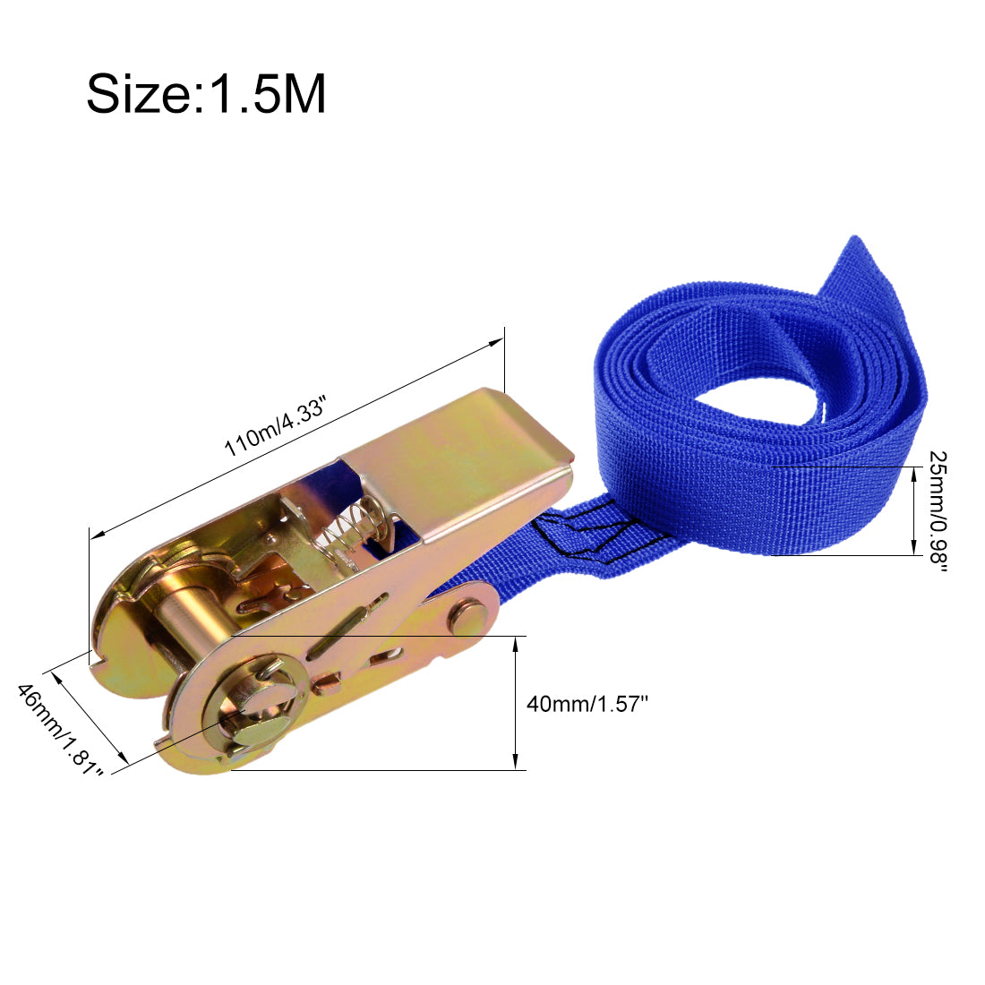 Harfington Ratchet Tie Down Lashing Strap  Meters  Kg Load Cap for Moving Cargo, Pack of 2
